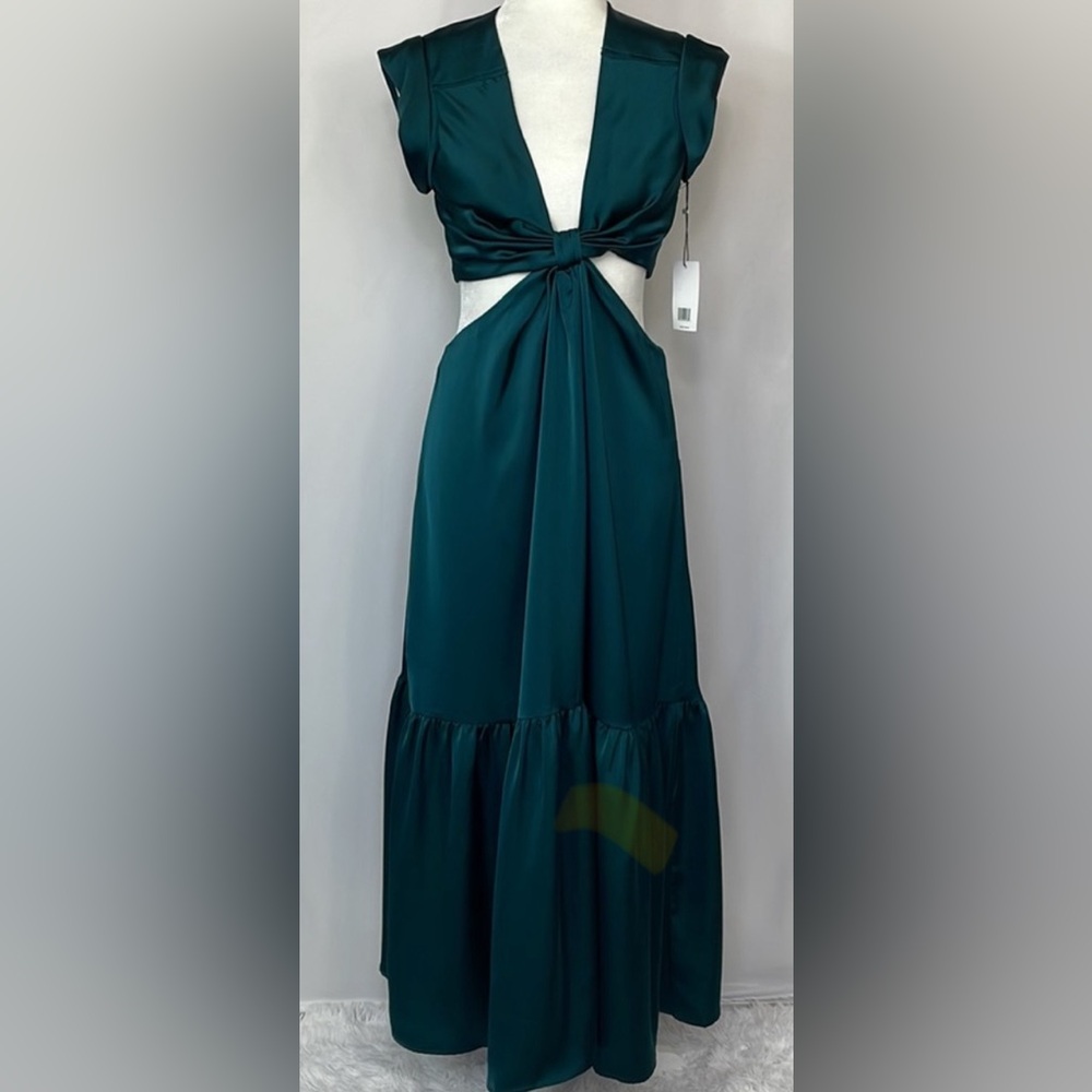 JASON WU deep vneck maxi dress open waist and back